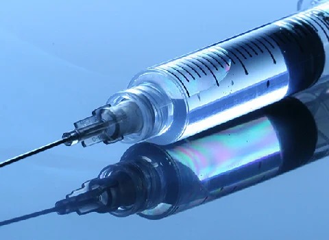 سرنگ پیستون آبی مناسب تزریق عضلانی